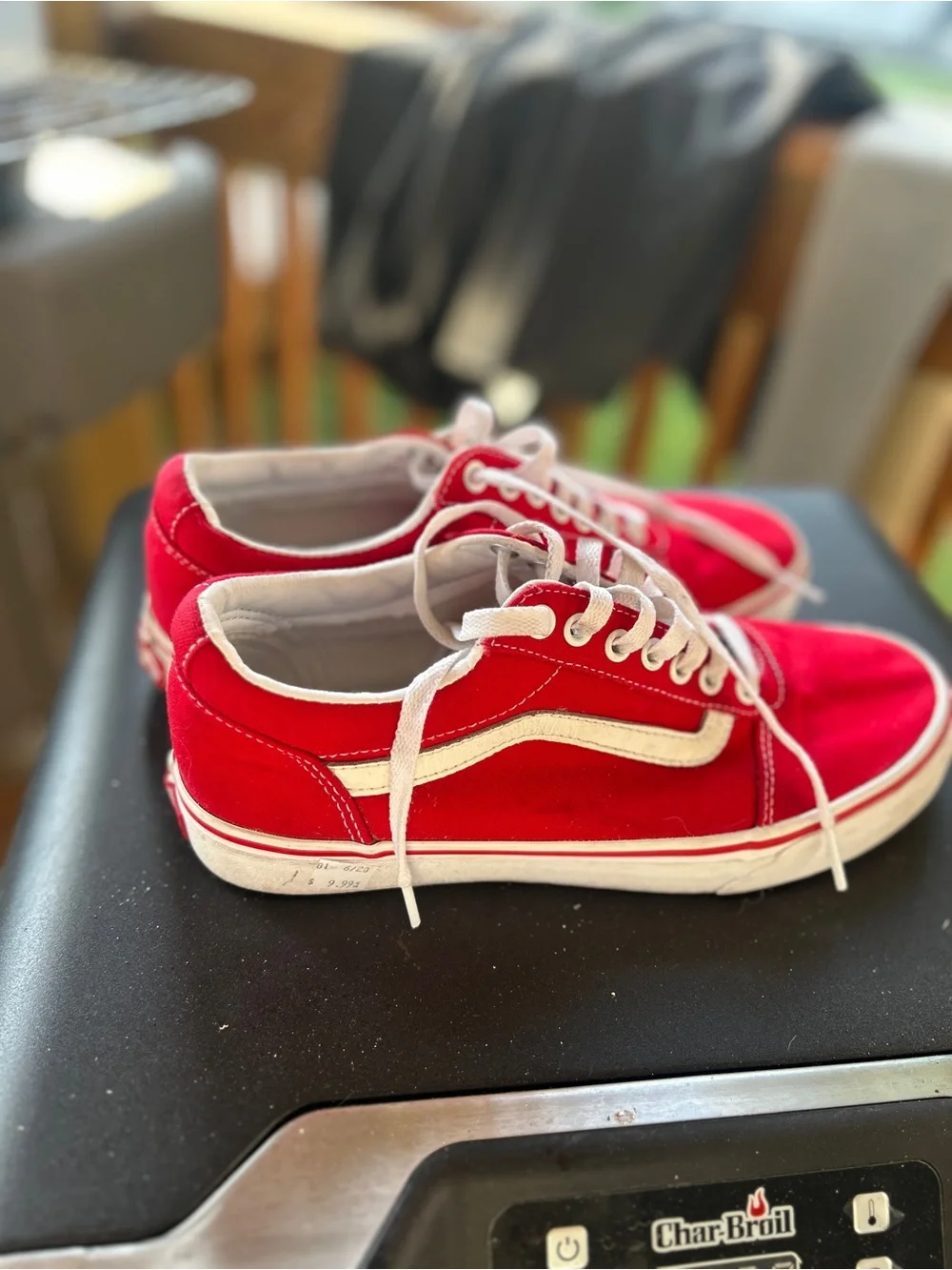 Vans White and Red Low-Top Sneakers Men’s